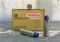 FEDERAL 38 SPECIAL 158gr NYCLAD SWC-HP +P 50rd BOX