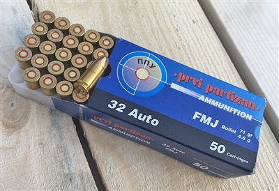 PPU 32 AUTO (32 ACP) 71gr FMJ 50rd BOX