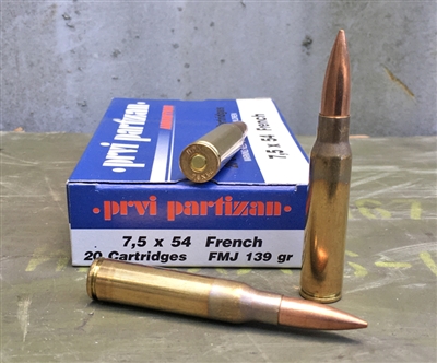 PPU 7.5x54mm FRENCH 139gr FMJ 20rd BOX