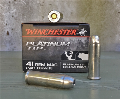 WINCHESTER 41 REM MAG PLATINUM TIP 240gr HP 20rd BOX