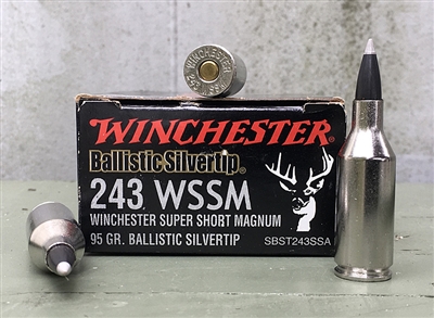 WINCHESTER 243 WSSM 95gr BALLISTIC SILVERTIP 20rd BOX