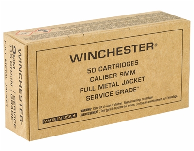 WINCHESTER 9mm 115gr FMJ 500rd CASE