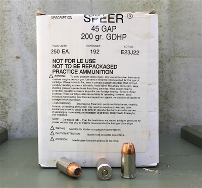 SPEER 45 GAP 200gr GDHP 250rd BRICK