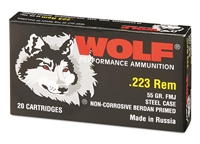 WOLF 223 REM 55gr FMJ 1000rd CASE