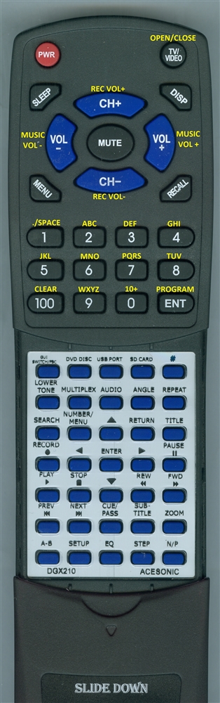 ACESONIC DGX210 replacement Redi Remote