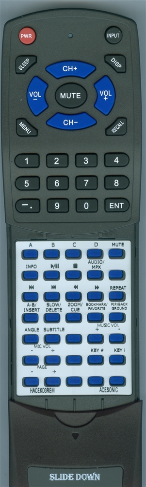 ACESONIC HACEKD3REM KOD-2000 replacement Redi Remote