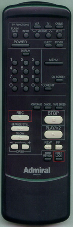 ADMIRAL RRMCG0014AJSA G0014AJ Genuine  OEM original Remote