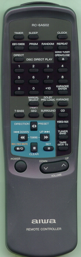 AIWA 86MAP702010 RC6AS02 Refurbished Genuine OEM Original Remote