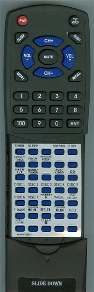 AIWA 8ZNFW702010 RCZAS10 replacement Redi Remote