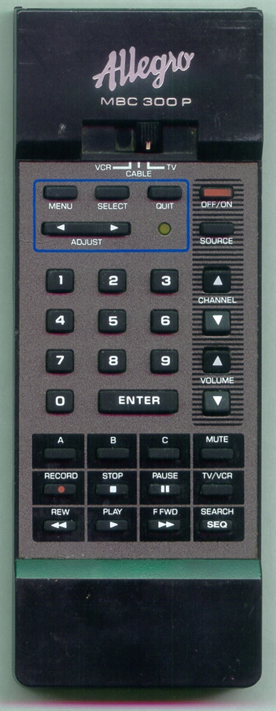 ALLEGRO 124-00156-69 MBC300P Refurbished Genuine OEM Remote