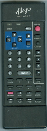 ALLEGRO 124-00191-07 MBC400P Genuine  OEM original Remote