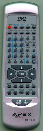 APEX HT170WRM HRM170 Genuine  OEM original Remote