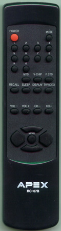 APEX RC-07B RC07B Genuine  OEM original Remote