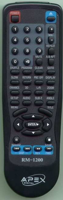 APEX RM1200 RM1200 Refurbished Genuine OEM Original Remote