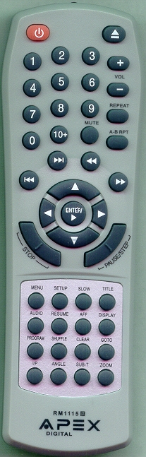 APEX AD1115RM RM1160 Genuine OEM original Remote