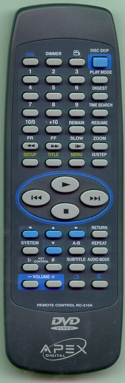 APEX AD703RM RC-210A Genuine OEM original Remote