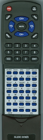 APEX LE3212D replacement Redi Remote