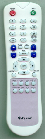 ASTAR TTV3001 Genuine  OEM original Remote