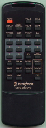 BROKSONIC CTVG5463GVC Genuine  OEM original Remote