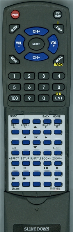 BRITE VIEW ZRC-3900 ZRC3900 replacement Redi Remote