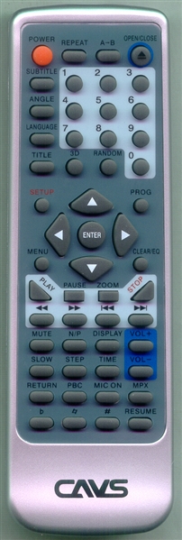 CAVS DVD203G Genuine OEM original Remote