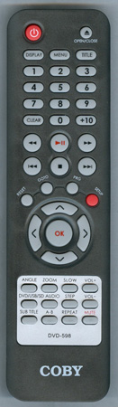 COBY DVD598 DVD598 Genuine  OEM original Remote