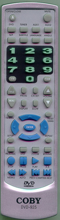 COBY DVD925 Genuine  OEM original Remote