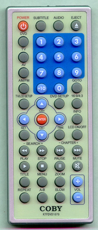 COBY KTFDVD1070 KTFDVD1070 Genuine  OEM original Remote