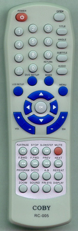COBY RC-005 RC005 Genuine  OEM original Remote