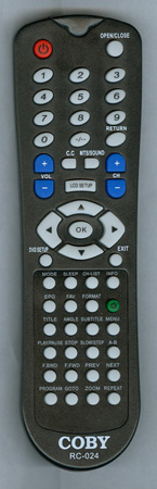 COBY RC-024BLK RC024 Genuine  OEM original Remote