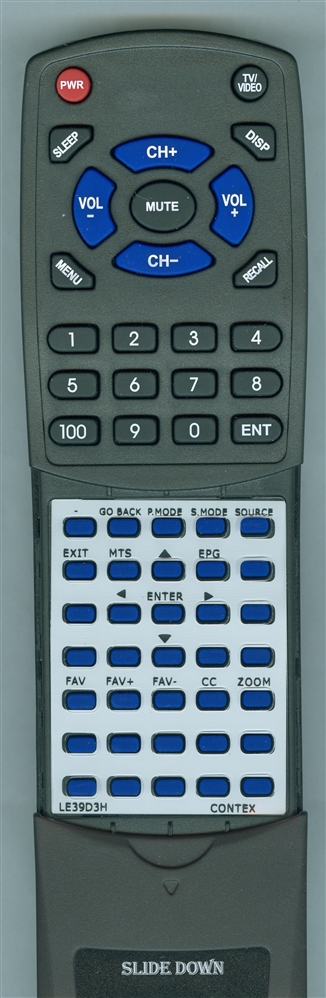 CONTEX RTLE39D3H Custom Built OEM Redi Remote