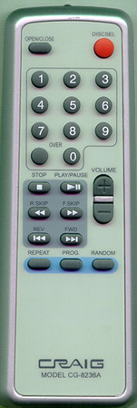 CRAIG CG8236A CG8236A Genuine  OEM original Remote