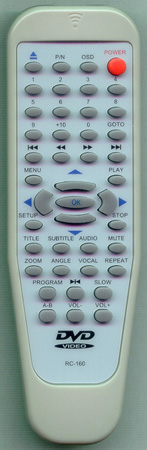 CURTIS INTERNATIONAL DVD1035 RC160 Genuine  OEM original Remote