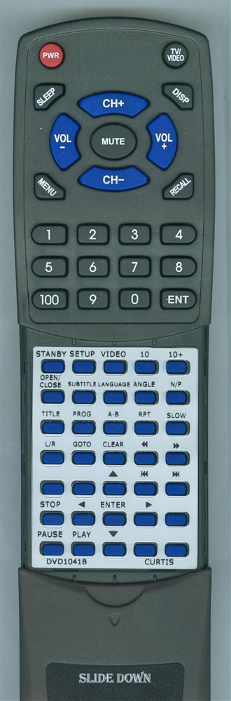 CURTIS INTERNATIONAL DVD1041B replacement Redi Remote