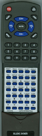 CURTIS INTERNATIONAL DVD1072 replacement Redi Remote