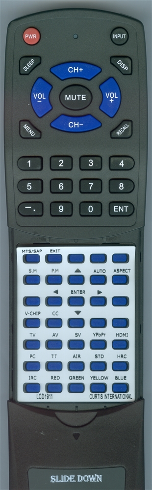 CURTIS INTERNATIONAL LCD1911 replacement Redi Remote