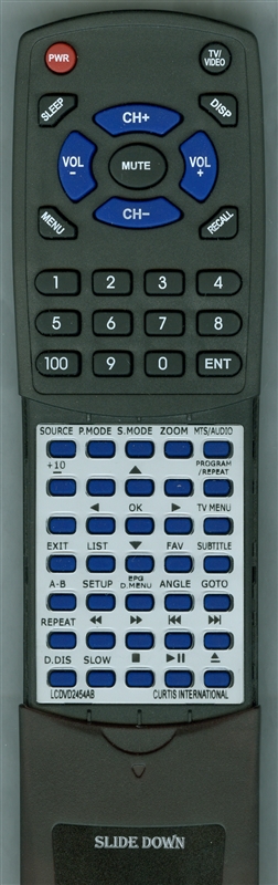 CURTIS INTERNATIONAL LCDVD2454AB replacement Redi Remote
