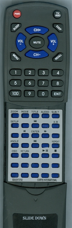 CURTIS INTERNATIONAL SDVD8727V2 replacement Redi Remote