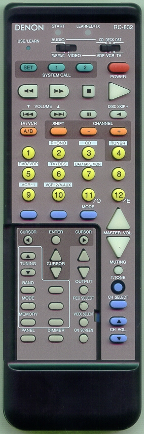 DENON 3990458002 RC832 Refurbished Genuine OEM Original Remote