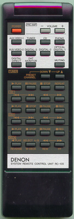 DENON 3999021003 RC109 Genuine  OEM original Remote