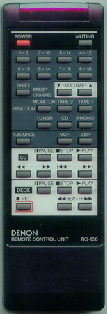 DENON 4990092001 RC106 Genuine  OEM original Remote