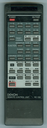DENON 4990093000 RC108 Genuine  OEM original Remote