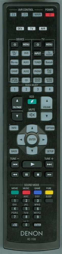 DENON 30701016200AD RC-1193 Genuine OEM original Remote