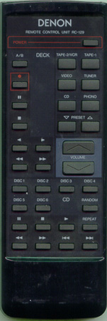 DENON 4990165006 RC-129 Genuine  OEM original Remote