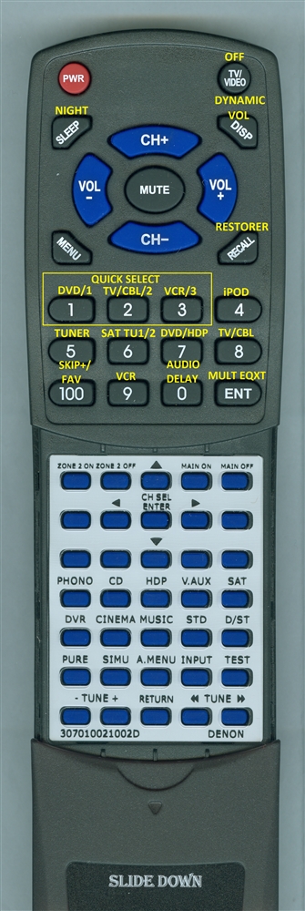 DENON 307010021002D RC-1105 replacement Redi Remote