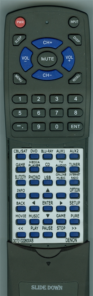 DENON 30701022600AS RC-1211 replacement Redi Remote