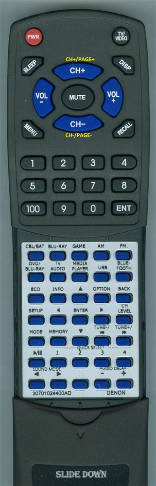 DENON 30701024400AD RC-1216 replacement Redi Remote
