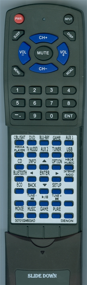 DENON 30701024600AD RC-1218 replacement Redi Remote