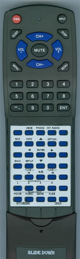DENON 30701026200AD RC-1228 replacement Redi Remote