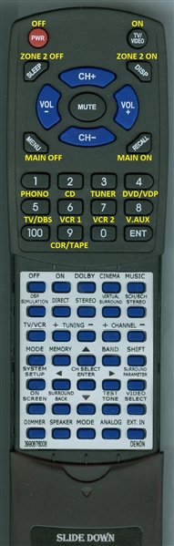 DENON 3990876008 RC-939 INSERT replacement Redi Remote